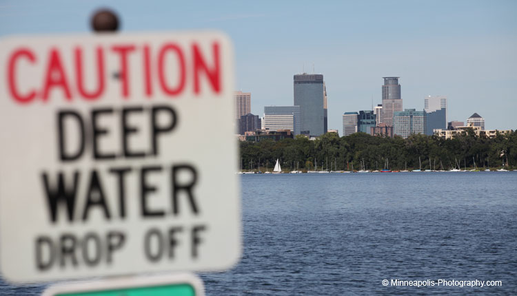 Deep Water Drop Off - Minneapolis Skyline - Lake Calhoun, Minneapolis